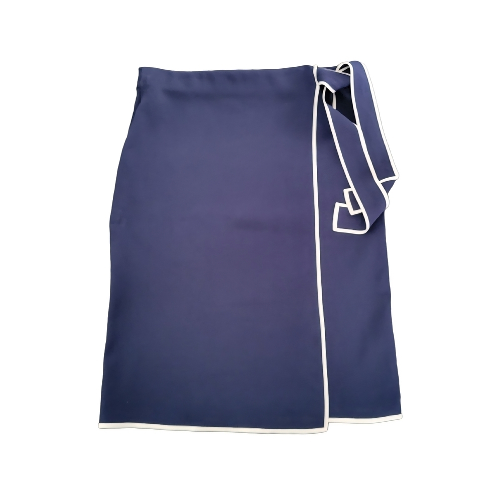 CONTEMPORAINE Simons Navy Wrap Style Midi Skirt Size M